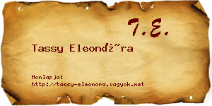Tassy Eleonóra névjegykártya